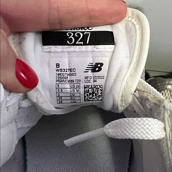 New Balance Taupe and White Sneakers - Picture 5 of 5